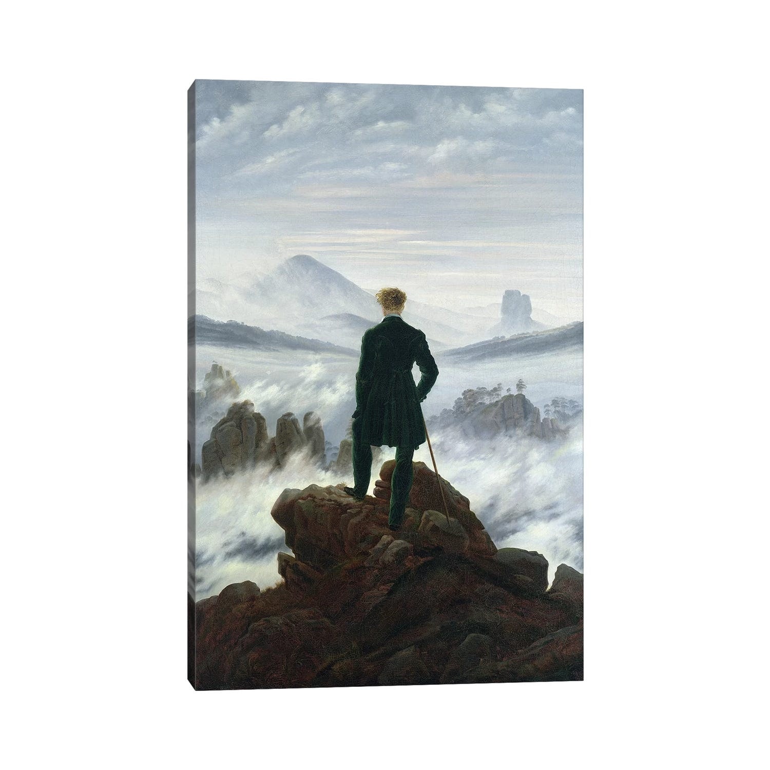 iCanvas "The Wanderer above the Sea of Fog, 1818 " by Caspar David Friedrich Canvas Print