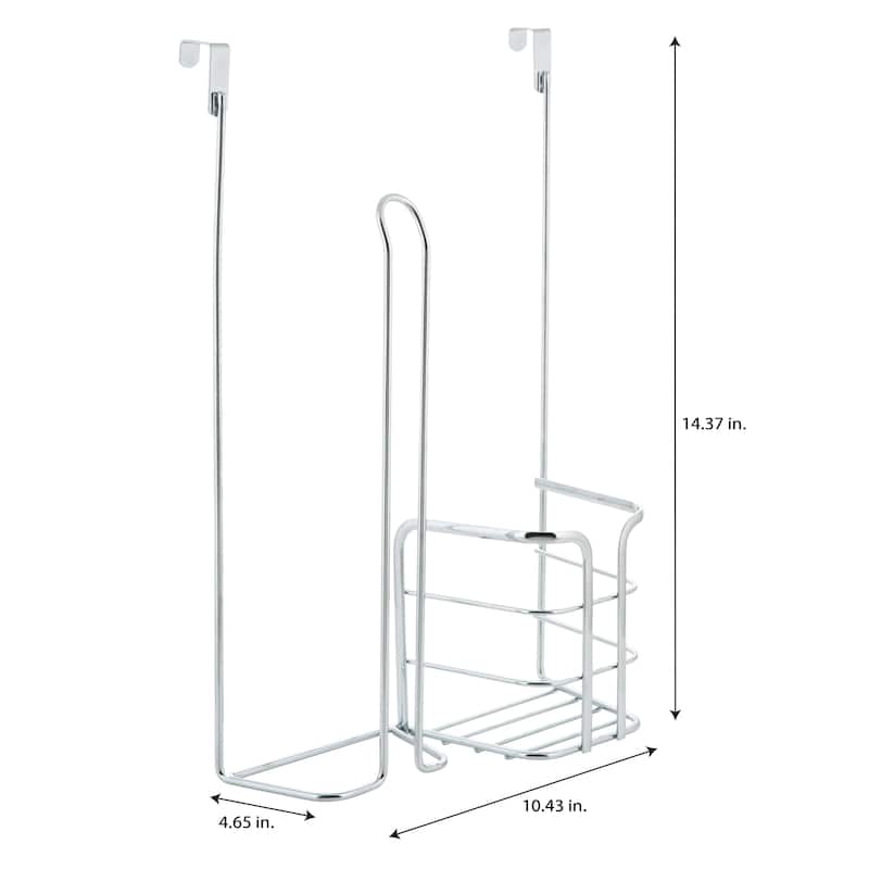 Kitchen Details 2-on-1 Over the Cabinet Cleaning Organizer in Chrome - 10.43" x 4.65" x 14.37"