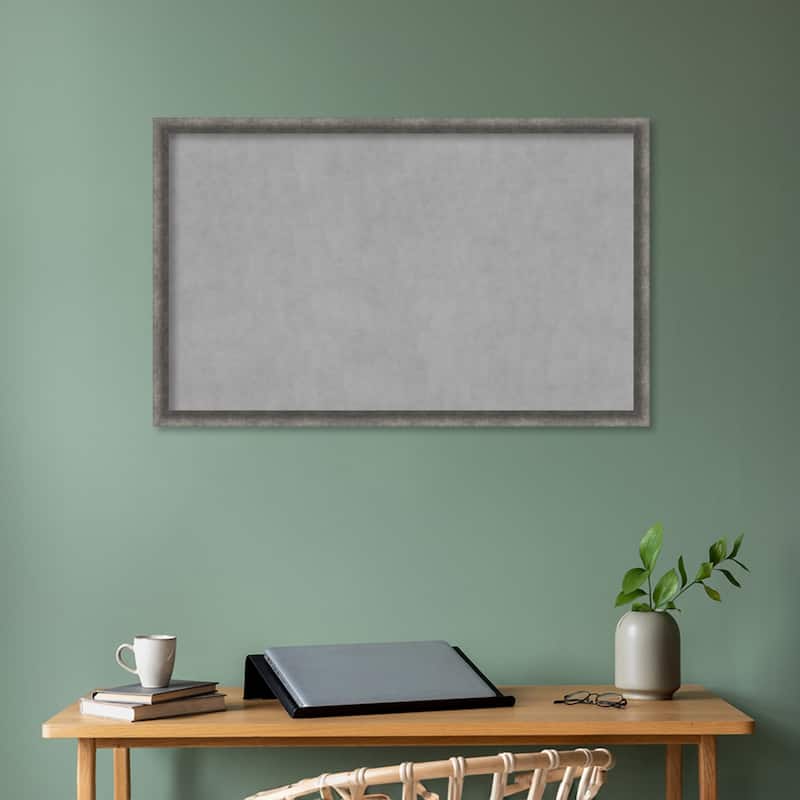 Amanti Art Burnished Concrete Narrow Framed Magnetic Board