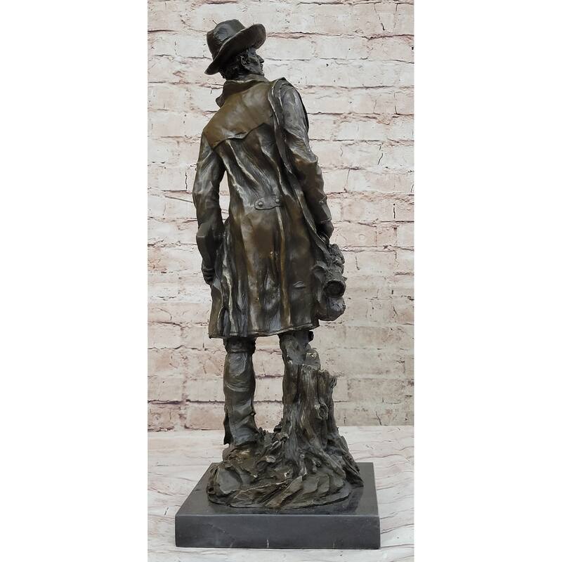 Signed Original Bronze Wyatt Earp Statue Sculpture Western Cowboy 21 Inches X 7 Inches