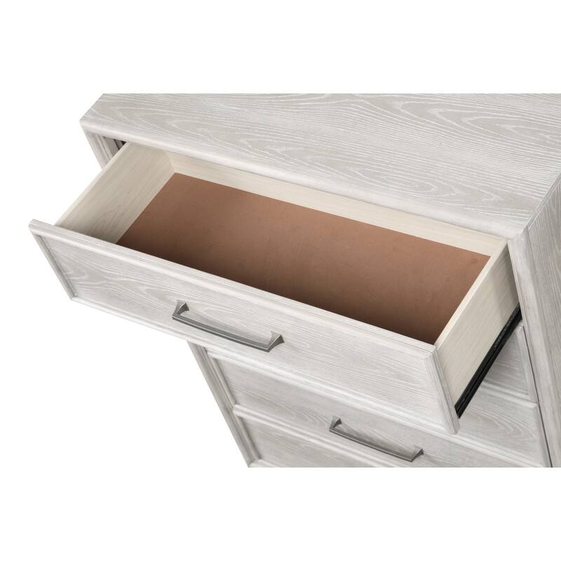 Roundhill Furniture Seluna 6-Piece Bedroom Set with Touch LED Lighting, Gray Oak Finish