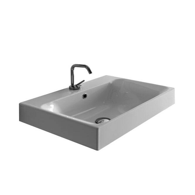 WS Bath Collections 31-1/2" Ceramic Wall Mounted / Vessel Bathroom - White