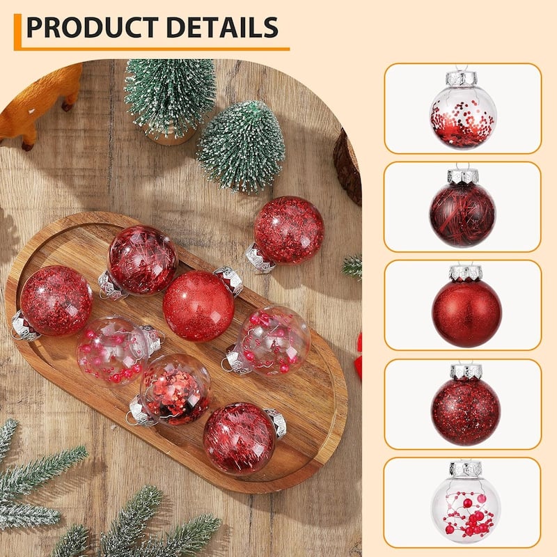 30 Pcs Shatterproof Christmas Ball Ornaments for Holiday Wedding Party Decoration - N/A
