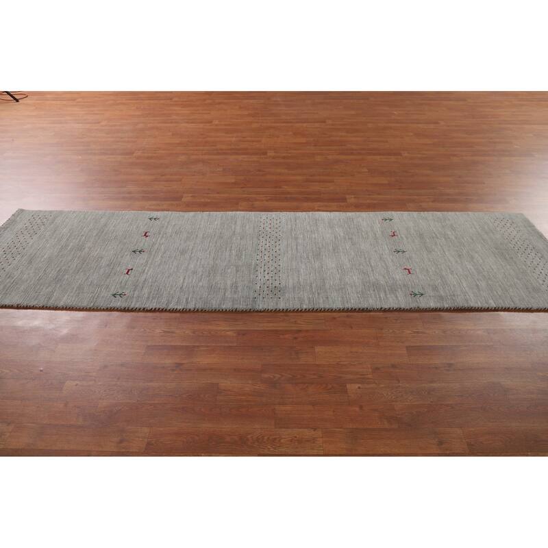 Animals Tribal Gabbeh Oriental Runner Rug Handmade Wool Carpet - 2'7"x 9'8"