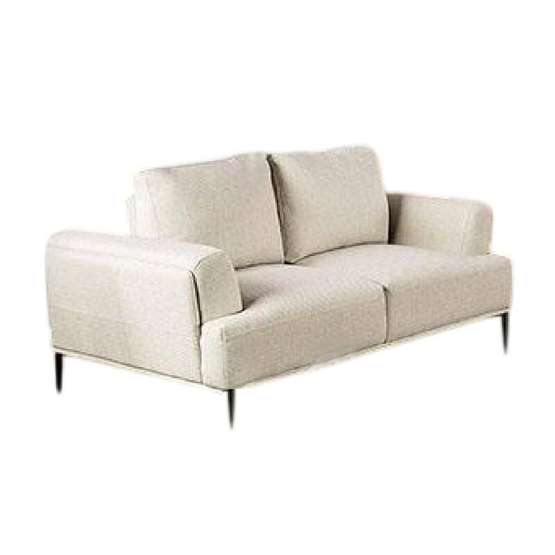 Batty 2pc Sofa and Loveseat Set, Beige Chenille, Adjustable Back