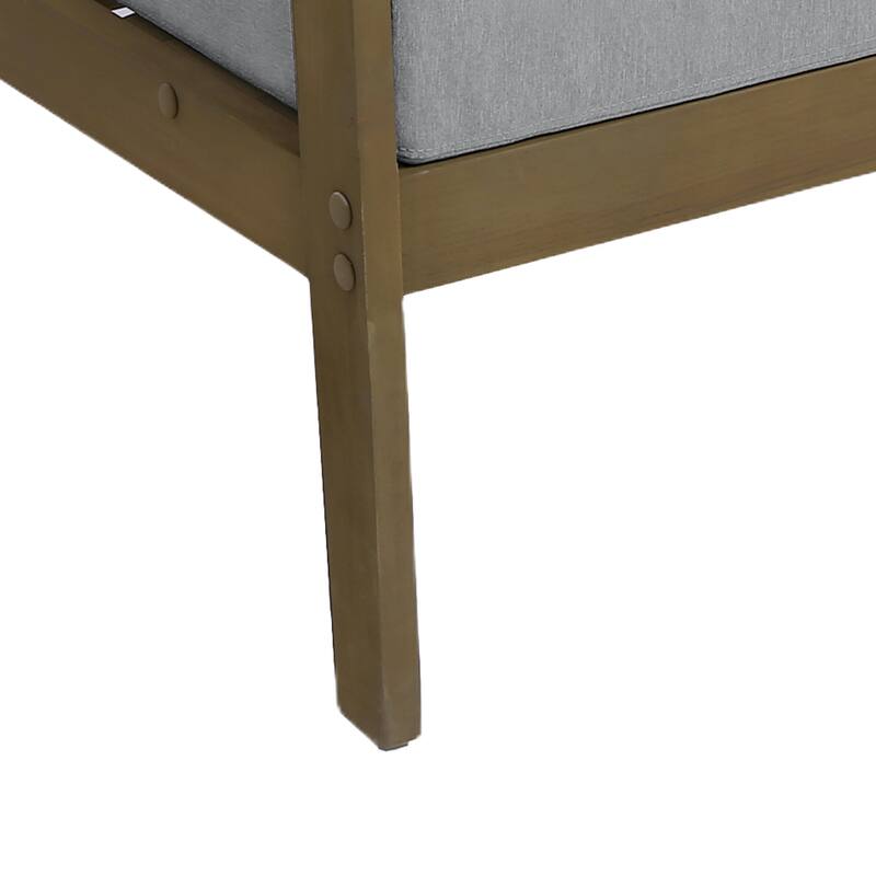 Solid Wood Outdoor Arm Chair Loveseat with Cushion