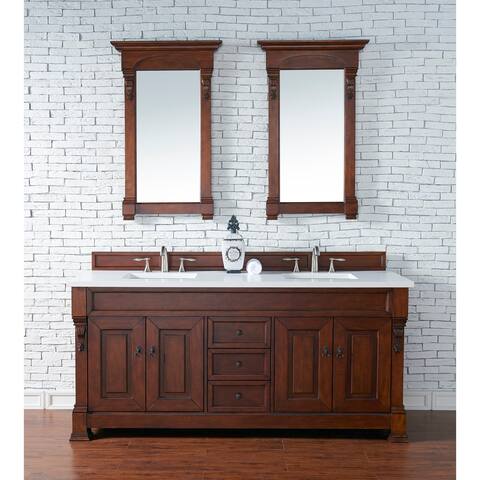 James Martin Vanities Brookfield 26" Mirror, Warm Cherry - 26" W x 3.7" D x 41.3" H