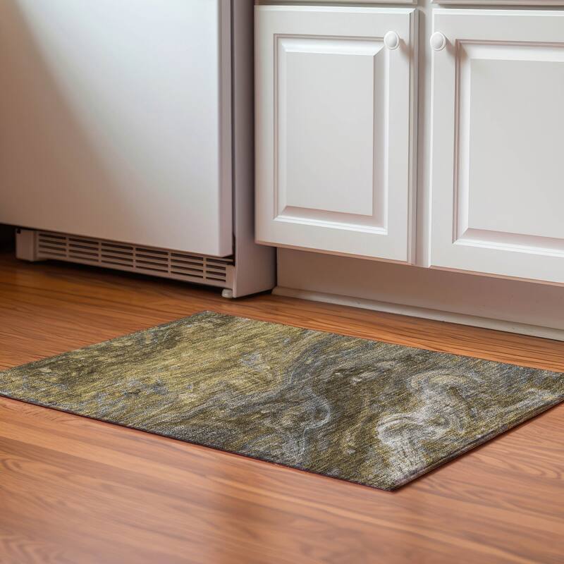 Premium Washable Super Soft Abstract Cosmic Mayfield Rug - Brown - 1' 8" x 2' 6" - Rectangle