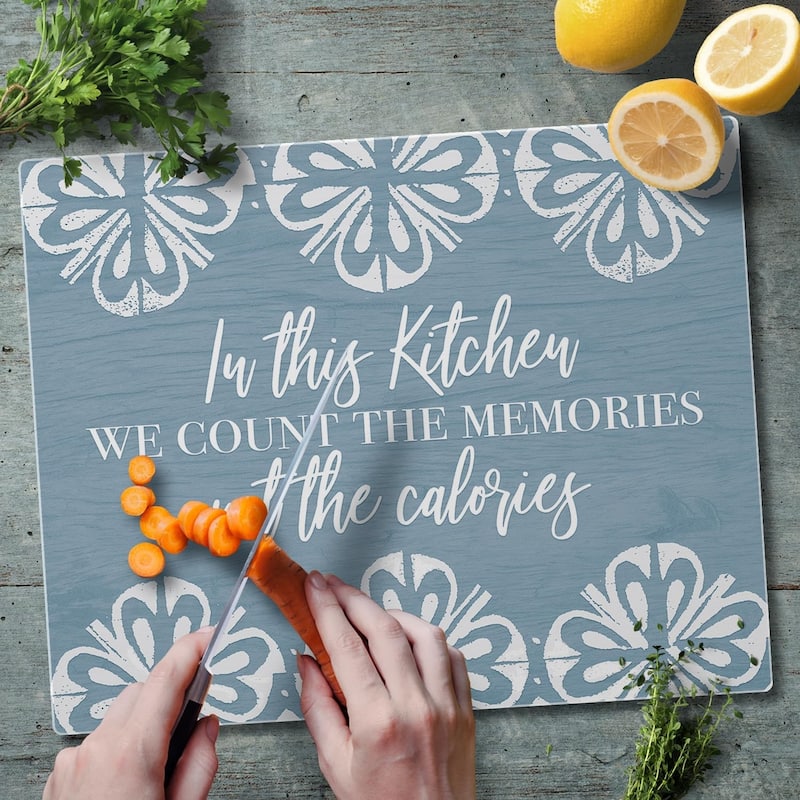 Counting Memories 3mm Heat Tolerant Tempered Glass Cutting Board 15” x 12” Manufactured in the USA Dishwasher Safe