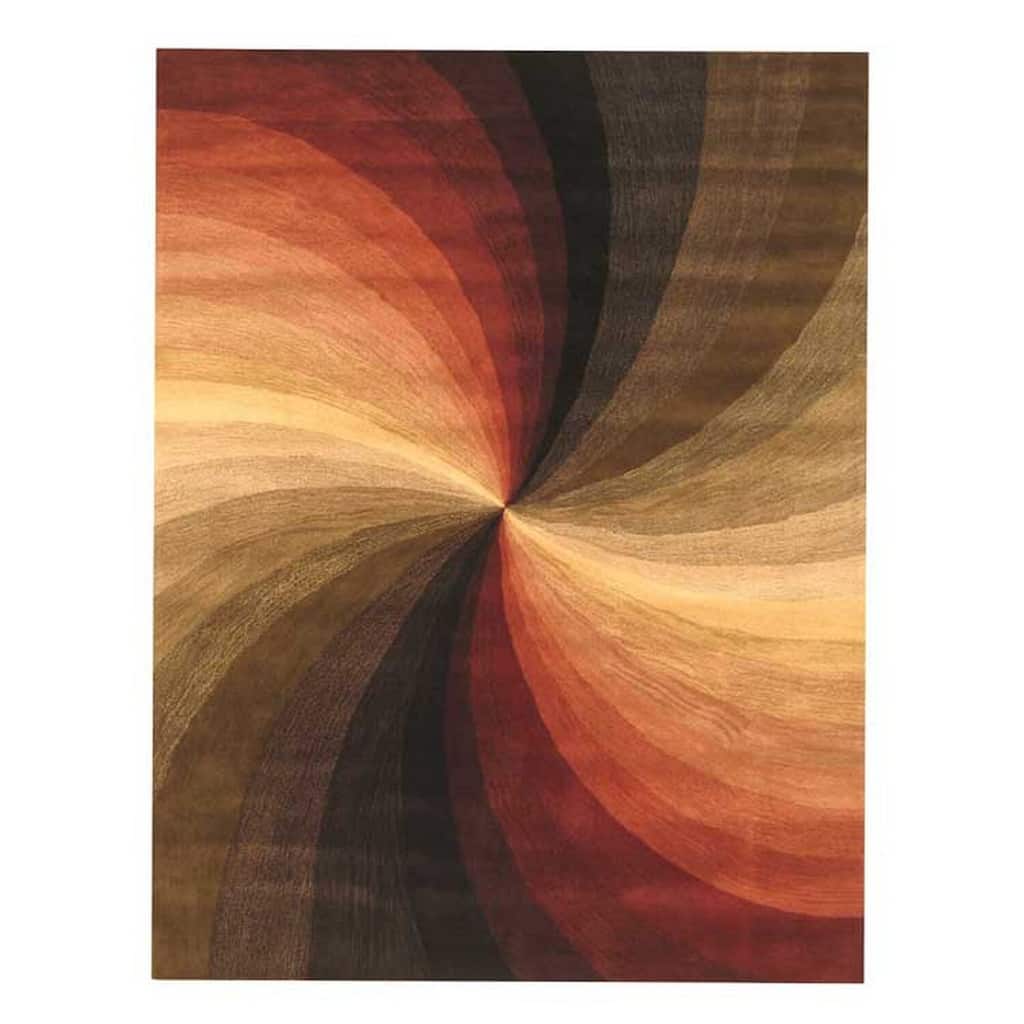Hand-Tufted Multicolor Wool Contemporary Swirl Area Rug, 9'6 x 13'6 - Artistic Statement for Large Rooms - L