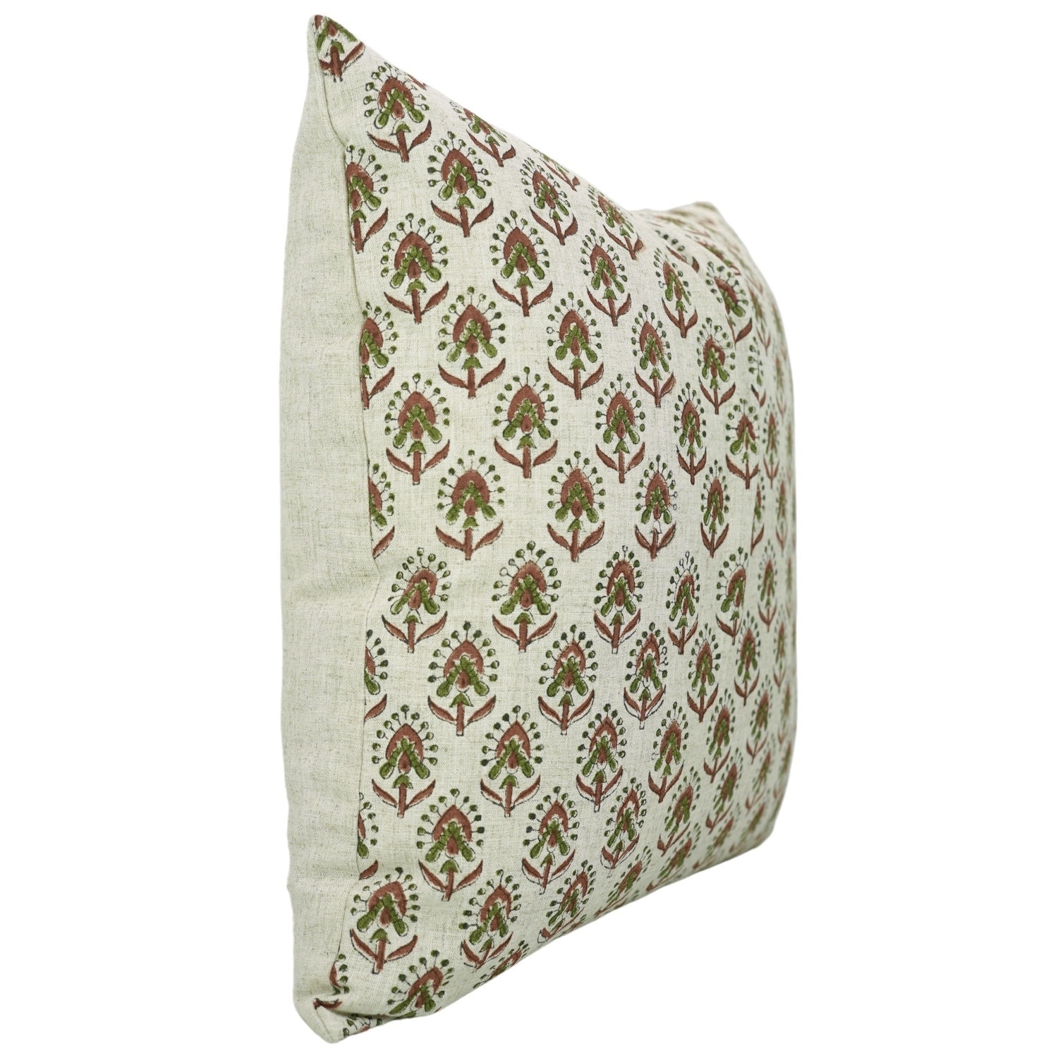 Fabdivine Vintage Red Block Floral Print Handmade Cushion Pillow Cover, Gurukul