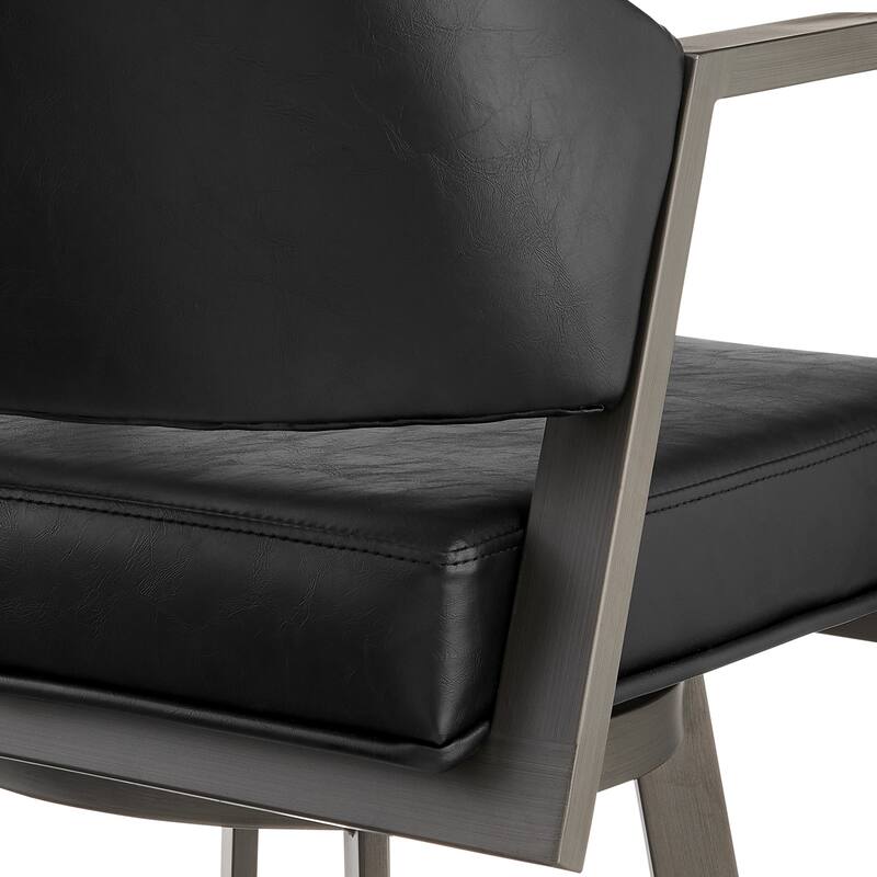 Marcie Modern Swivel Bar Stool, Upholstered Counter Height Chair with Metal Frame