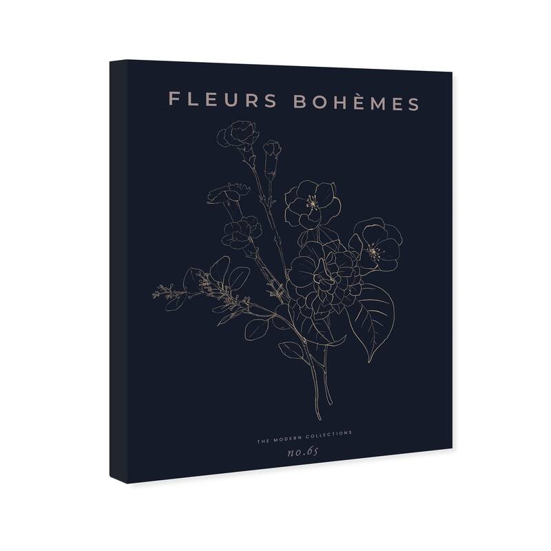 Wynwood Studio Canvas Floral and Botanical Modern Art Boheme Black and Light Gray Modern & Contemporary Wall Art Canvas Print