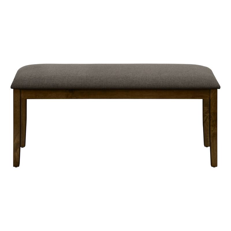 Bench, 42" Rectangular, Wood, Upholstered, Dining Room, Kitchen, Entryway, Brown And Beige, Transitional