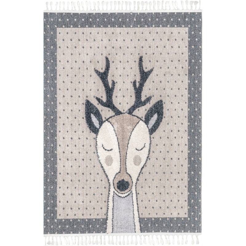 Nuloom Eleanor Deer Kids Tasseled Area Rug