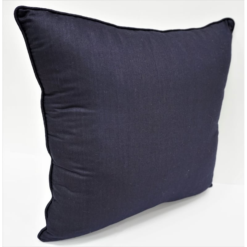 Home&Manor Premium Silk Throw Pillow 18" Navy