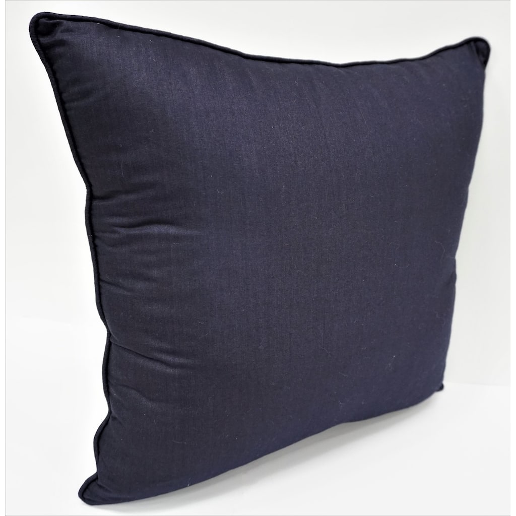 Home&Manor Premium Silk Throw Pillow 18" Navy