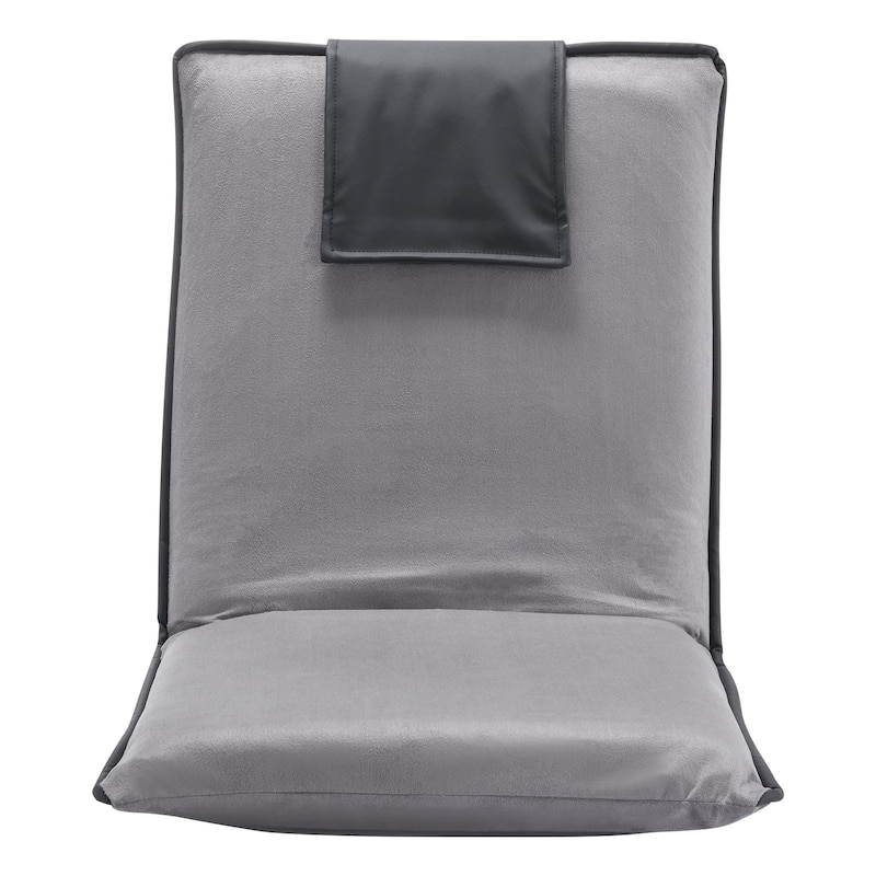 6-Position Adjustable Folding Floor Chair with Suede Fabric Backpack Strap & High Weight Capacity - 18.3" x 20.9" x 20.5"