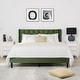 preview thumbnail 49 of 70, Spruce & Spring Eleanor Upholstered Platform Bed Frame with Vertical Stripe Headboard