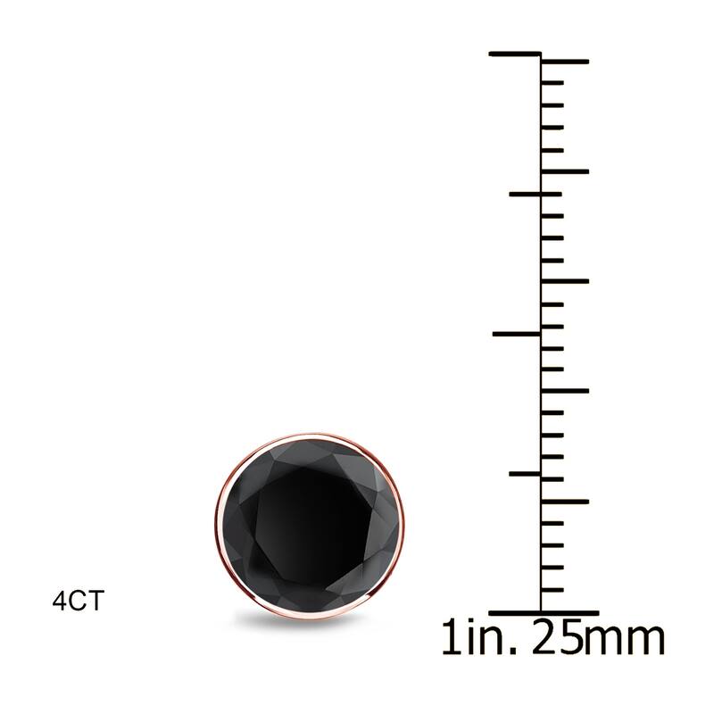 Auriya 1/2 to 4ctw Round Black Diamond Stud Earrings 14k Rose Gold Bezel-set - 4.00ctw