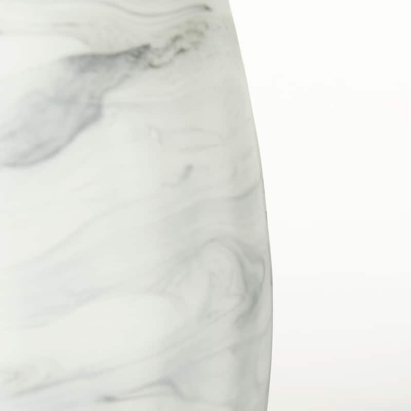 Volta I Short Gray/Cream Glass Abstract Pattern Vase - 7"W x 7"D x 8"H