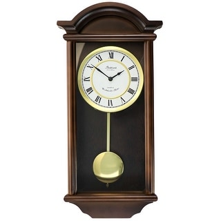 Bedford Clock Collection George 22In Chestnut Pendulum Wall Clock
