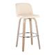 Option Cream Faux Leather/Round Chrome Footrest