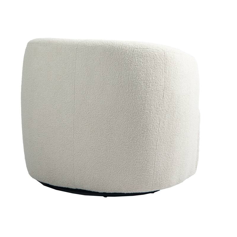 Modern Accent Chair Boucle Swivel Barrel Chair Set of 2