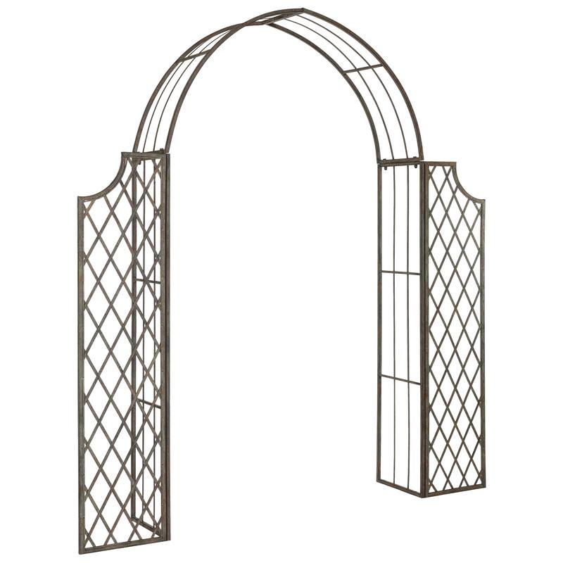 SAFAVIEH Outdoor Aliya Victorian Trellis Iron Arbor