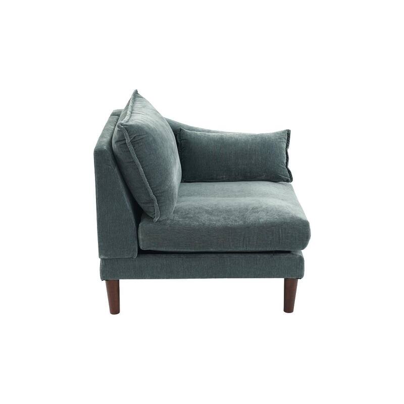 6pcs Modular Sectional Set, Grayish Fabric, U-Shaped, 120x60x31 inches