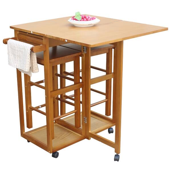 Bar cart with stools