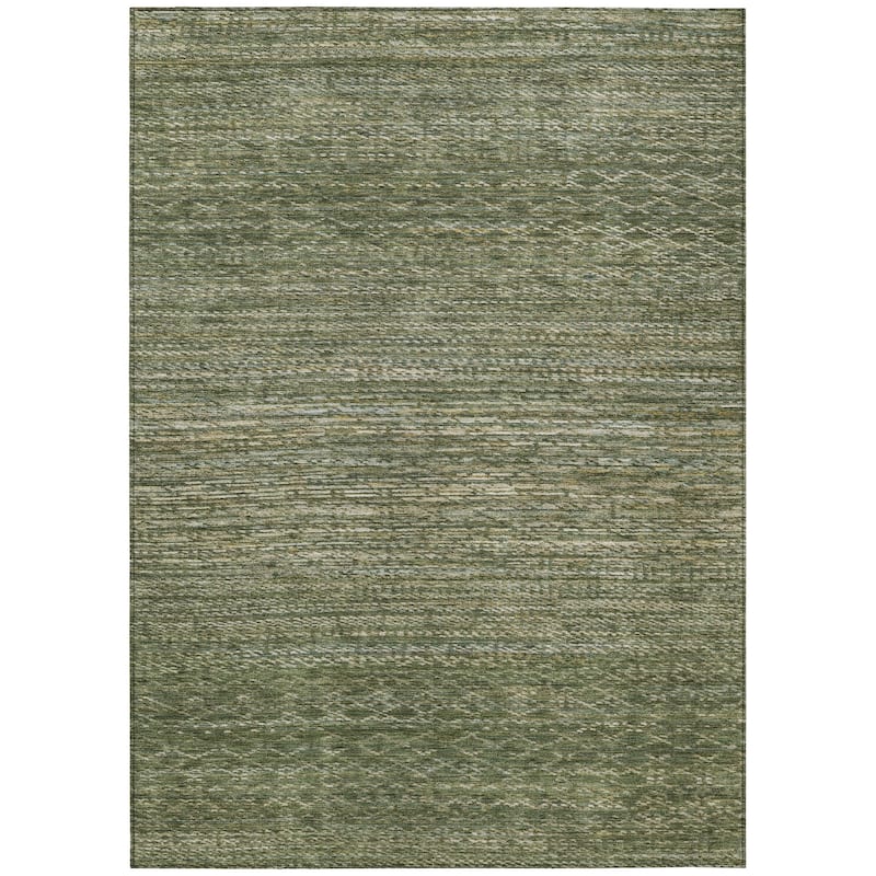 Machine Washable Indoor/Outdoor Modern Trellis Chantille Rug