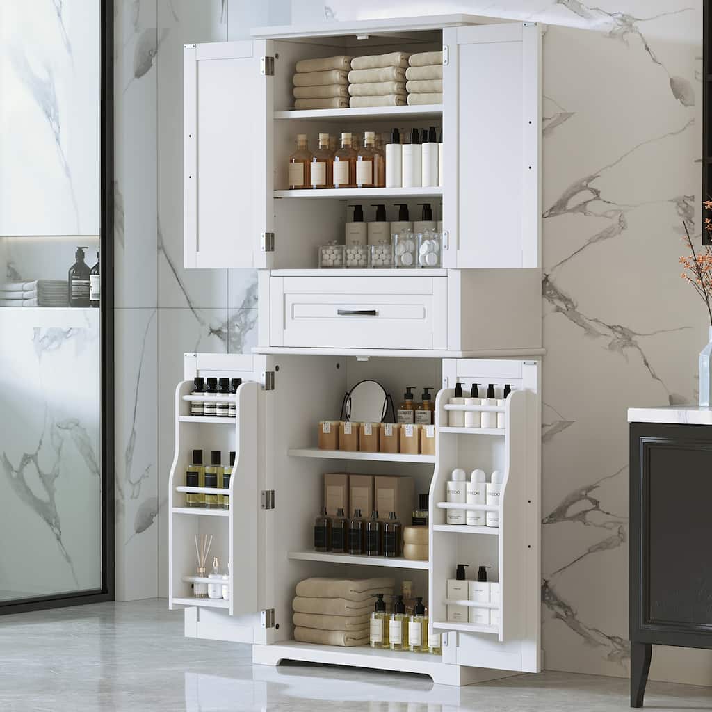 Bathroom Storage Cabinet With Multi-Functional Storage Space, Drawer With Slide Rails, Adjustable Shelf