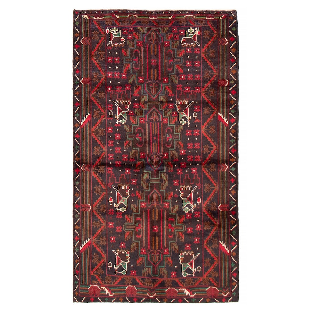Teimani Red Rug 3'9" x 6'8" - 3'9 x 6'8