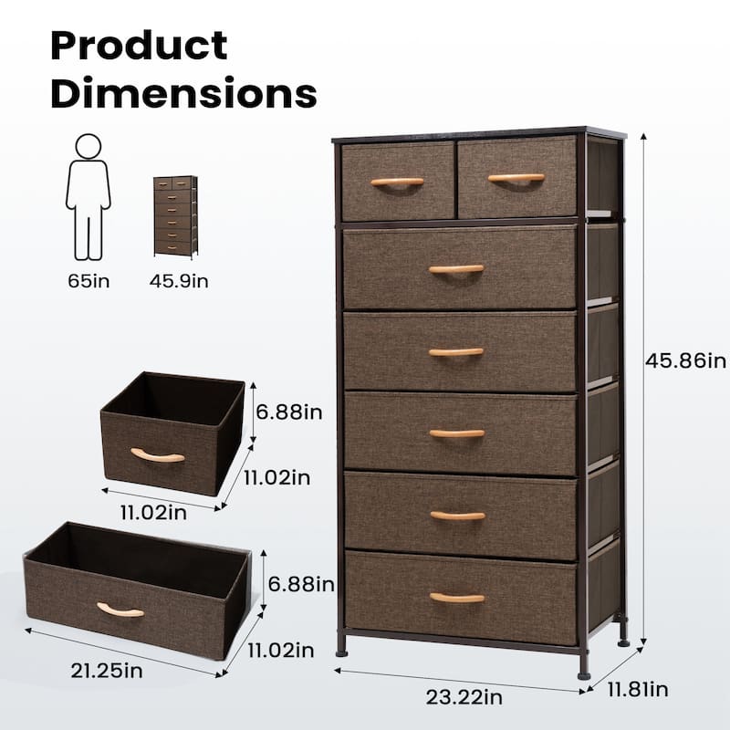 Pellebant 7-Drawer Storage Tower Organizer Chest Dresser