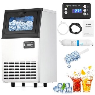 Commecial Ice Make Machine, 110Lbs/24H, 18Lbs Stoage Bin