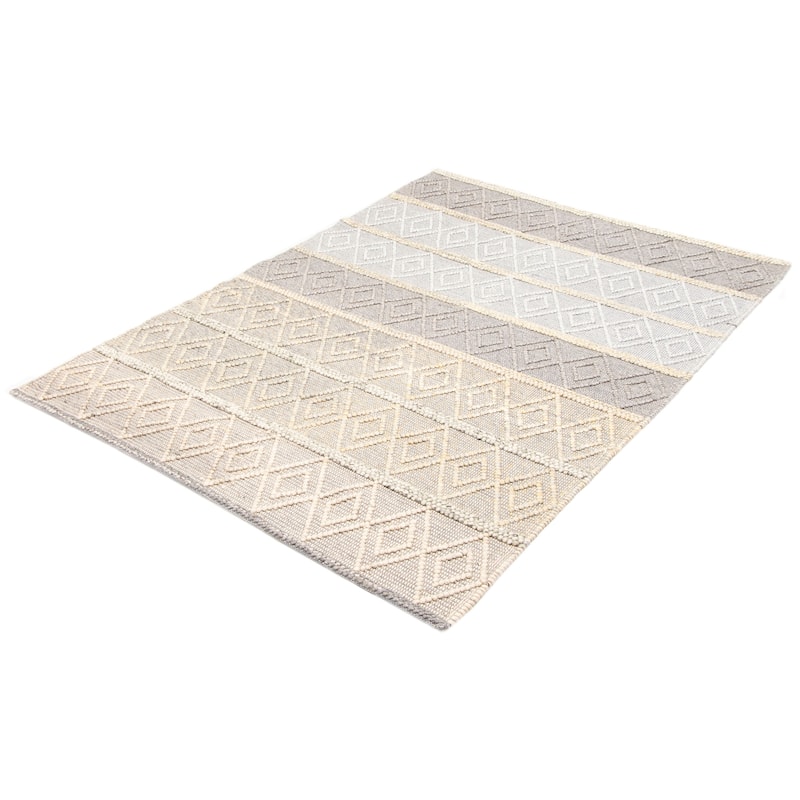 ECARPETGALLERY Braid weave Sienna Grey Wool Rug - 6'0 x 8'6