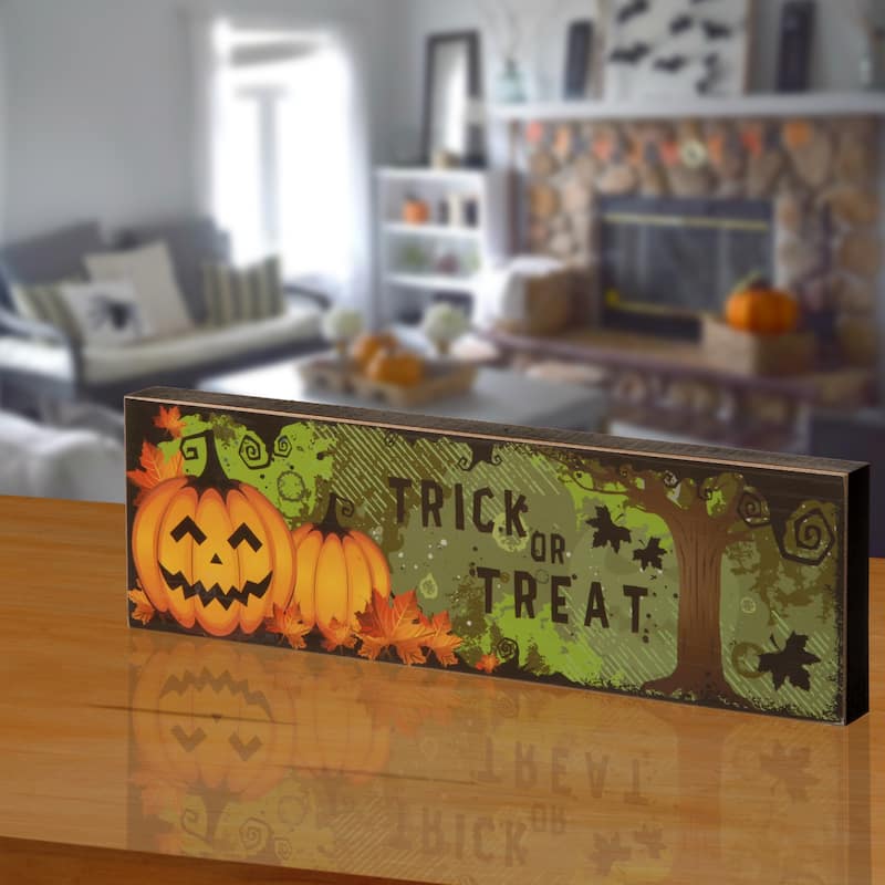 National Tree Company Halloween Trick Or Treat Table Sign Décor, 4 inches - 4 in