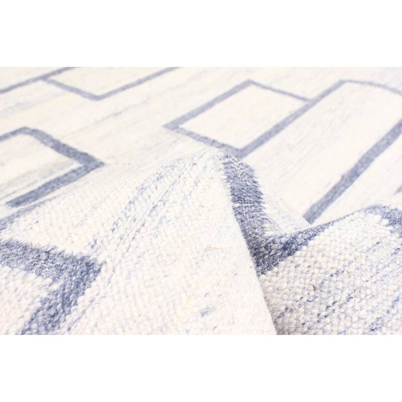 ECARPETGALLERY Flat-Weave Ankara FW Ivory Wool Kilim - 5'4 x 7'7