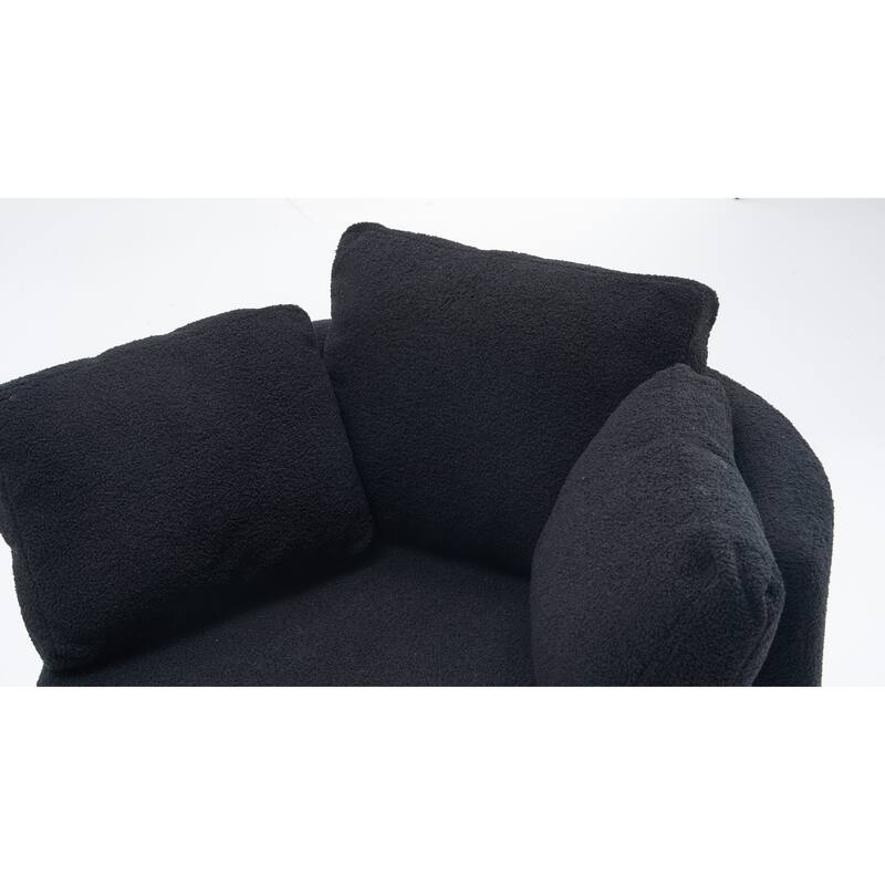 31.5" Swivel Barrel Chair with Storage