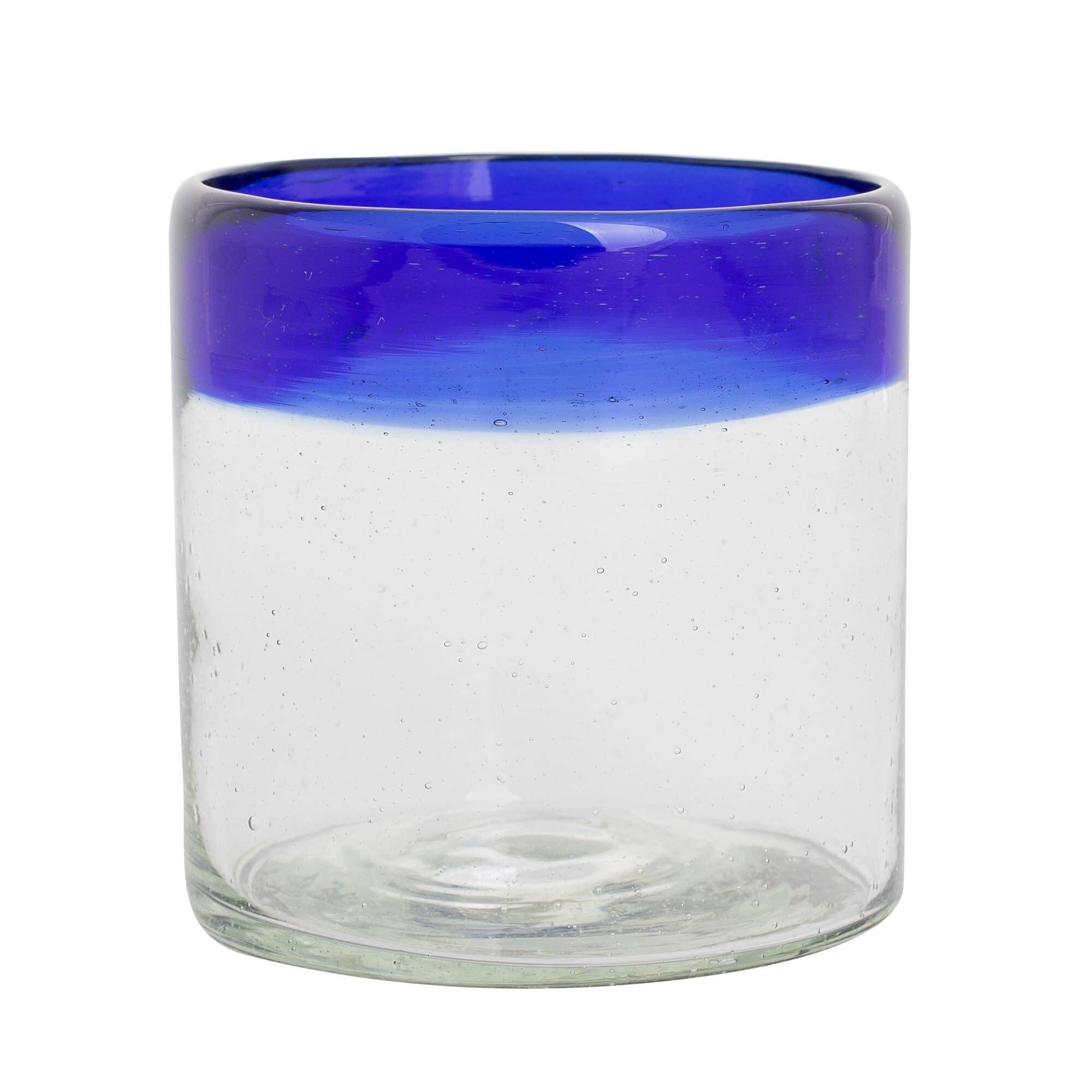 美品❗️REFLECTION　BLUE  KSC Handmade Sky Reflection Recycled Glass Rocks Glasses (Set Of
