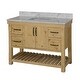 preview thumbnail 4 of 14, KitchenBathCollection Birmingham 48" Bathroom Vanity with Carrara Marble Top