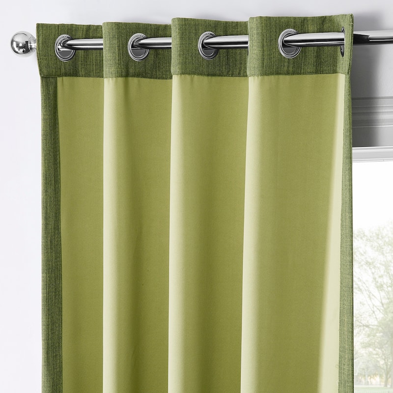Exclusive Fabrics Faux Linen Grommet Room Darkening Curtain (1 Panel)