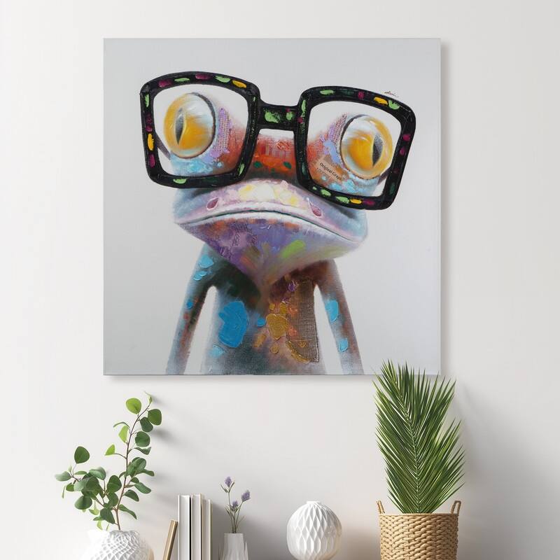 Yosemite Home Decor Hipster Froggy II Original Hand-Painted Wall Art - multi