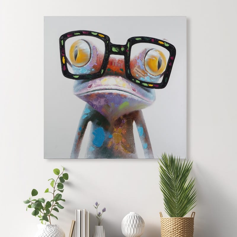 Yosemite Home Decor Hipster Froggy II Original Hand-Painted Wall Art - multi