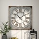 preview thumbnail 8 of 14, Gray Metal Cutout Decorative Wall Clock with Brown Distressing