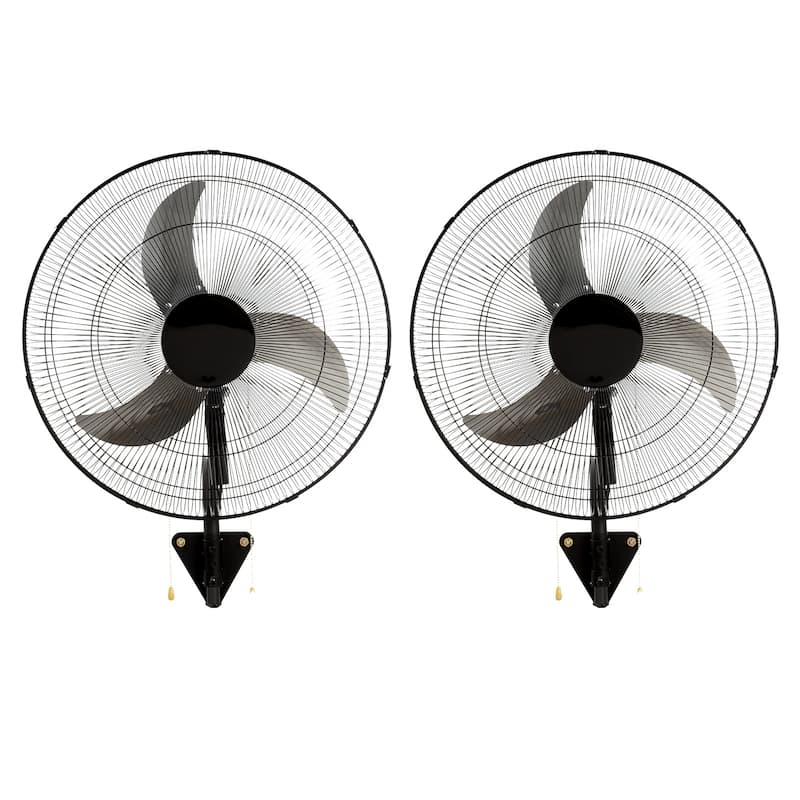 Wall Mount Fan, 2 PCS 20 inch Oscillating, 3-speed High Velocity Max, 4000 CFM Industrial Wall Fan, Commercial, Residential - Black
