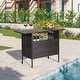 preview thumbnail 3 of 8, Costway Patio Rattan Wicker Bar Height Counter Table Storage Shelf
