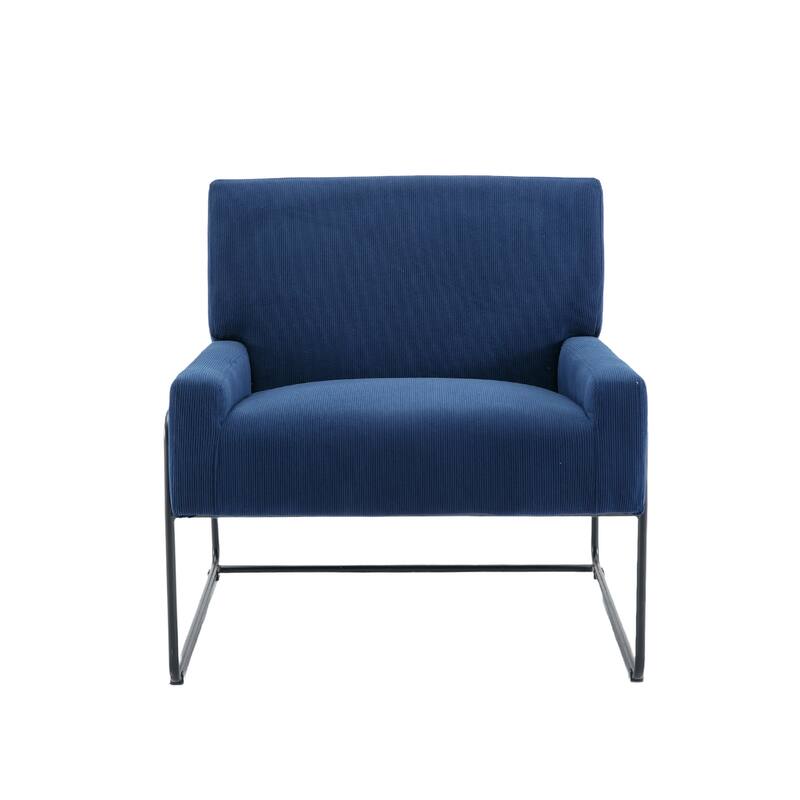 Modern Industrial Slant Armchair with Metal Frame,Premium High Density Soft Single chair for Living Room Bedroom