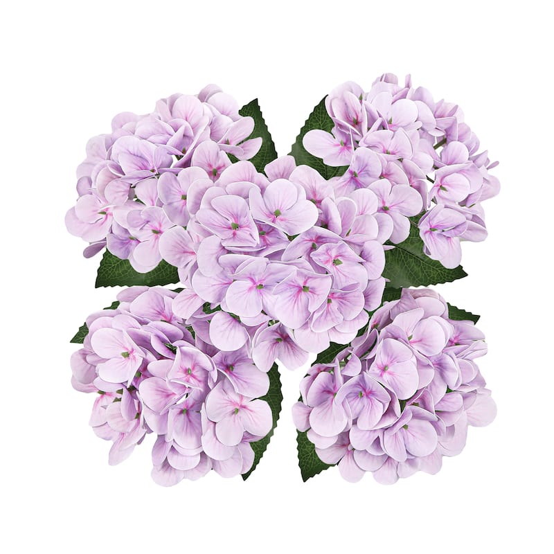 Set of 2 Natural Touch Light Lilac Artificial Hydrangea Flower Stem Bush Bouquet 18in - 18" L x 11" W x 11" DP